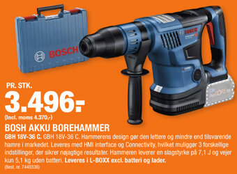 Stark Bosch Akku Borehammer GBH 18V-36 C tilbud