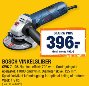 Stark Bosch Vinkelsliber GWS 7-125 tilbud