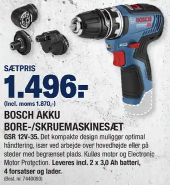 Stark Bosch Akku Bore Skruemaskinesæt GSR 12V-35 tilbud