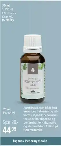Helsam Japansk Pebermyntetolie tilbud