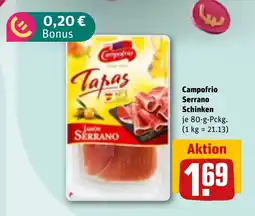 REWE DE CAMPOFRIO Serrano schinken tilbud