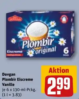 REWE DE DOVGAN Plombir eiscreme vanille tilbud
