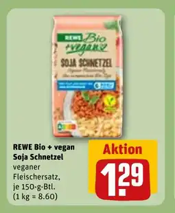 REWE DE REWE Bio + Vegan soja schnetzel tilbud