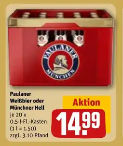 REWE DE PAULANER Weißbier oder münchner hell tilbud