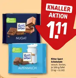 REWE DE RITTER SPORT Schokolade tilbud