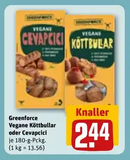 REWE DE Greenforce vegane köttbullar oder cevapcici tilbud