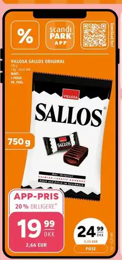 Scandinavian Park VILLOSA SALLOS ORIGINAL tilbud