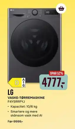 Skousen LG VASKE-TØRREMASKINE F4Y5RRPYJ tilbud