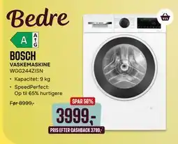 Skousen BOSCH. VASKEMASKINE WGG244ZISN tilbud