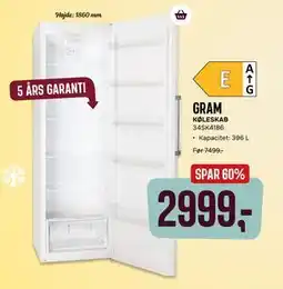 Skousen GRAM KØLESKAB 34SK4186 tilbud