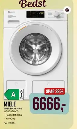 Skousen MIELE. VASKEMASKINE WSB683WCS tilbud