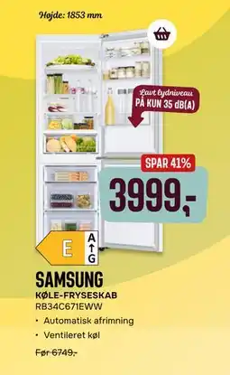 Skousen SAMSUNG KØLE-FRYSESKAB RB34C671EWW tilbud