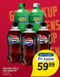 Fakta Tyskland Pepsi Max PET el. Faxe Kondi PET tilbud