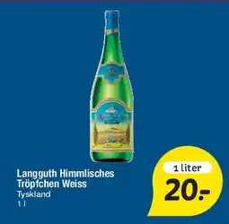 Fakta Tyskland Langguth Himmelsches Tröpfchen Weiss tilbud