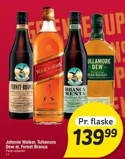 Fakta Tyskland Johnnie Walker, Tullamore Dew el. Fernet Branca tilbud