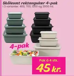 Hi five Skålesæt rektangulær 4-pak tilbud