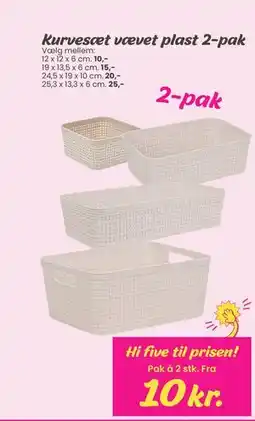 Hi five Kurvesæt vævet plast 2-pak tilbud