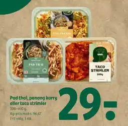 Coop 365 Pad thai, panang karry eller taco strimler tilbud