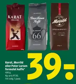 Coop 365 Karat, merrild eller peter larsen formalet kaffe tilbud