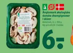 Coop 365 ÄNGLAMARK Økologiske danske champignoner i skiver tilbud