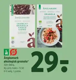 Coop 365 ÄNGLAMARK Økologisk granola tilbud