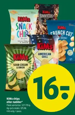 Coop 365 KIMS Chips eller nødder tilbud