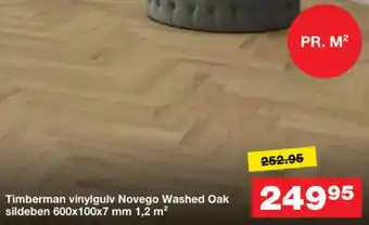 Timberman vinylgulv novego washed oak sildeben 600x100x7 mm 1,2 m²