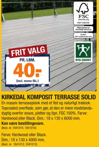 KIrkedal Komposit Terrasse Solid
