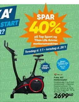 Bilka SPAR 40% på Top Sport og Titan Life Amroc motionsmaskiner tilbud
