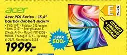 Bilka Acer PD1 Series - 15,6” bærbar dobbelt skærm tilbud