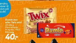 Bilka Dumle box eller Twix mini tilbud