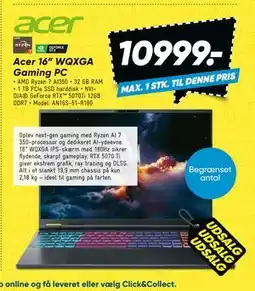 Bilka Acer 16” WQXGA Gaming PC tilbud