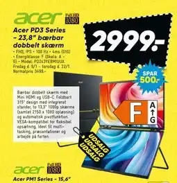 Bilka Acer PD3 Series - 23,8” bærbar dobbelt skærm tilbud