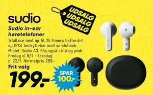 Bilka Sudio in-ear høretelefoner tilbud