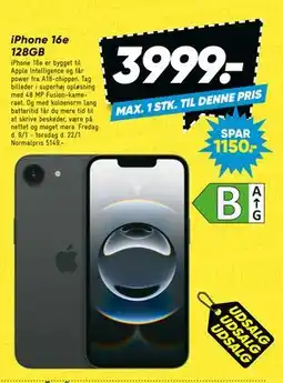 Bilka iPhone 16e 128GB tilbud