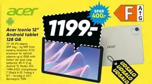Acer Iconia 12” Android tablet 128 GB