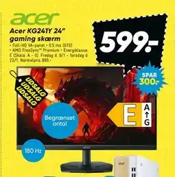 Bilka Acer KG241Y 24” gaming skærm tilbud