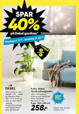 Bilka Debel Touch plisségardin tilbud