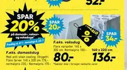 Bilka SPAR. 20% på damask-, velour- og voksduge tilbud