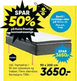 Bilka SPAR 50% på Huma Prestige boxmadrassenge tilbud