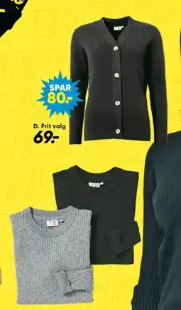 Bilka basic strikbluse eller strikcardigan tilbud