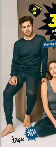 Bilka uldleggings til dame, uldunderbukser med lange ben eller uldundertrøje med lange ærmer til herre tilbud