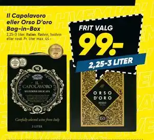 Il Capolavoro eller Orso D’oro Bag-in-Box