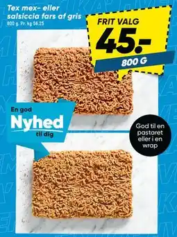Bilka Tex mex- eller salsiccia fars af gris tilbud