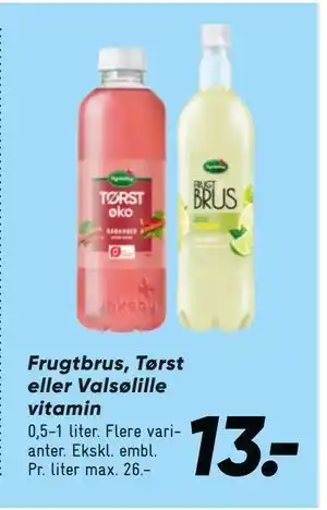 Bilka Frugtbrus, Tørst eller Valsølille vitamin tilbud