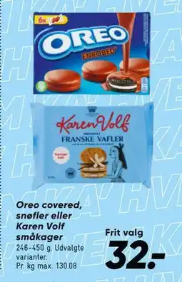 Bilka Oreo covered, snøfler eller Karen Volf småkager tilbud