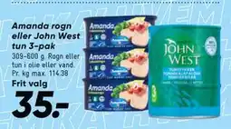 Bilka Amanda rogn eller John West tun 3-pak tilbud