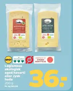 Netto Løgismose økologisk aged havarti eller Jysk hede tilbud