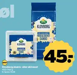 Netto Klovborg skære- eller skiveost tilbud