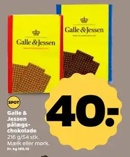 Netto Galle & Jessen pålægschokolade tilbud